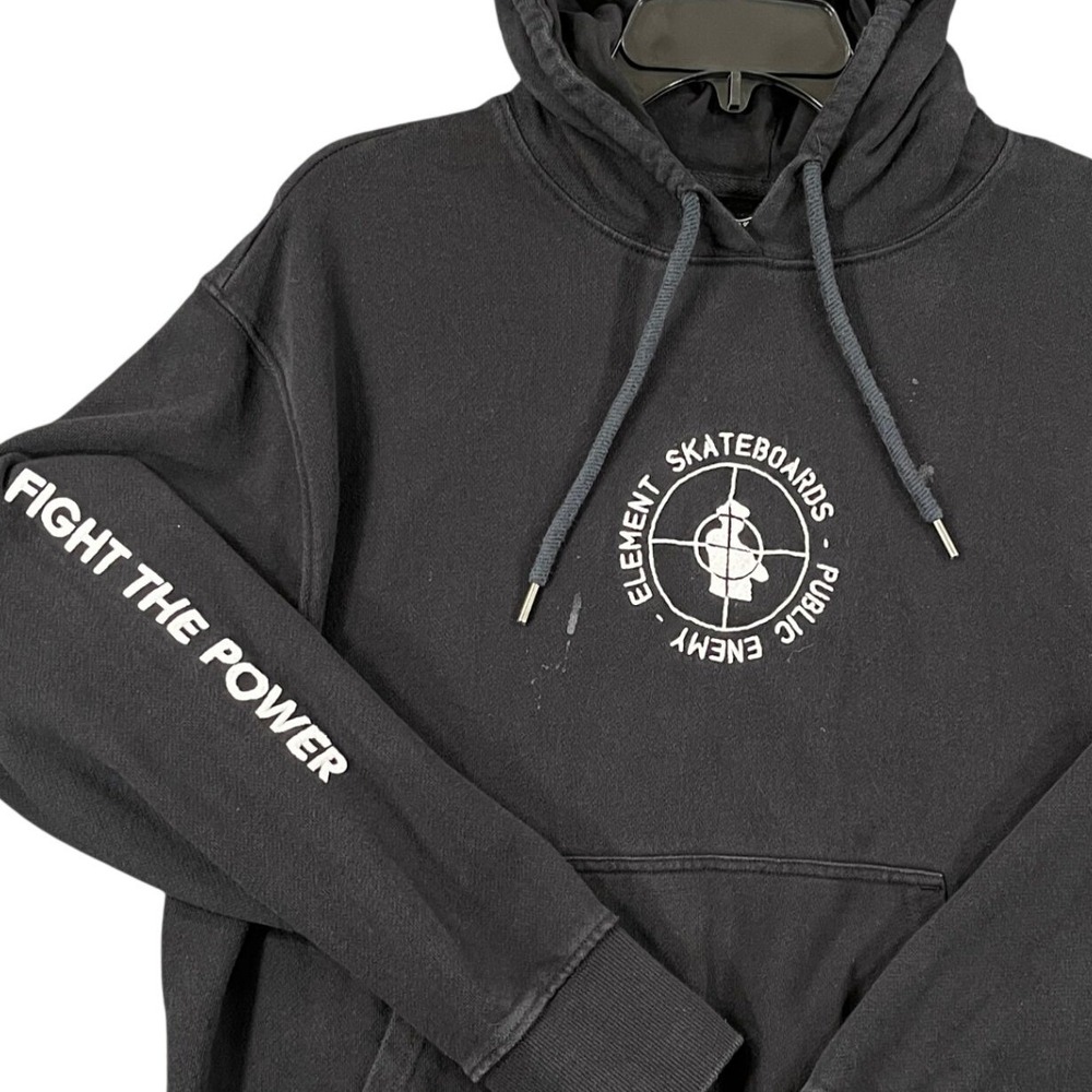 Element Public Enemy Hoodie Men M Fight The Power Graphic Black Skateboard Skate